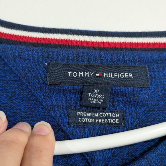 Tommy Hilfiger V-Neck Sweater Royal Blue Size XL - Picture 2 of 4